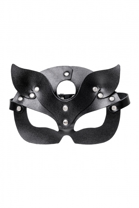 Черная кожаная рельефная маска кошки - Pecado - купить с доставкой в Челябинске