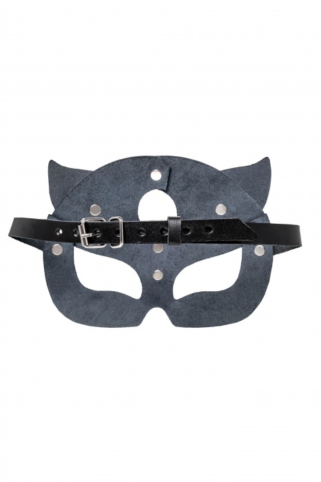 Черная кожаная рельефная маска кошки - Pecado - купить с доставкой в Челябинске