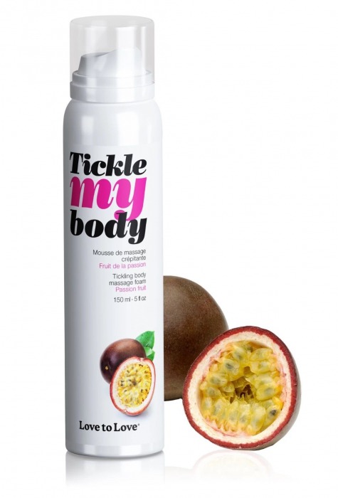 Массажная хрустящая пенка Tickle my body с ароматом маракуйи - 150 мл. - Love to Love - купить с доставкой в Челябинске