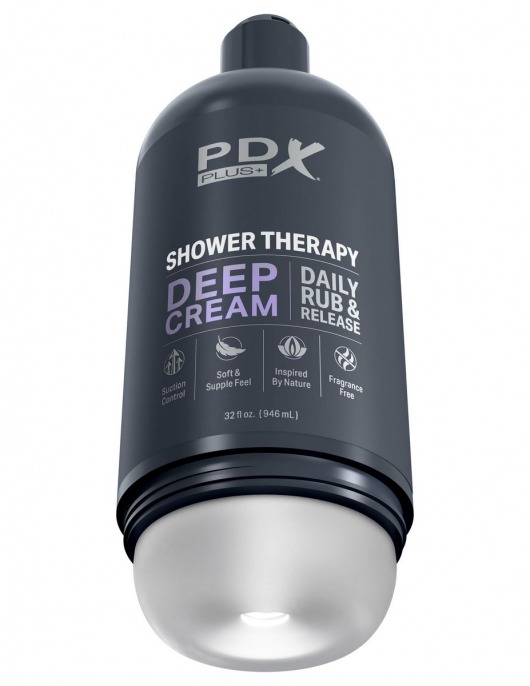 Мастурбатор в бутылке Shower Therapy Deep Cream - Pipedream - в Челябинске купить с доставкой