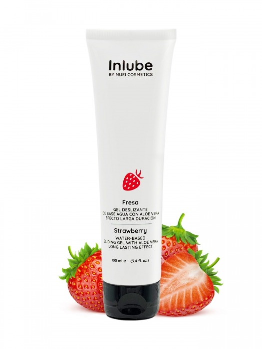 Лубрикант на водной основе Nuei Inlube с алоэ вера и ароматом клубники - 100 мл. - Nuei cosmetics - купить с доставкой в Челябинске