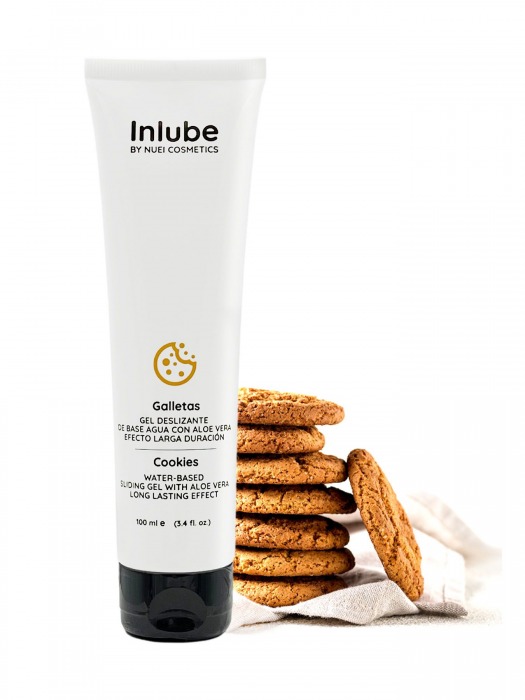Лубрикант на водной основе Nuei Inlube с алоэ вера и ароматом печенья - 100 мл. - Nuei cosmetics - купить с доставкой в Челябинске