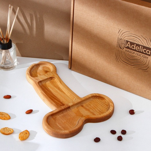 Деревянное блюдо для подачи в форме члена (32,5 х 20 х 1,7 см) - Сима-Ленд - купить с доставкой в Челябинске