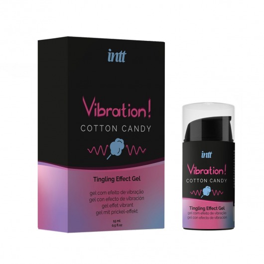 Жидкий вибратор Vibration Cotton Candy с ароматом сахарной ваты - 15 мл. - INTT - купить с доставкой в Челябинске