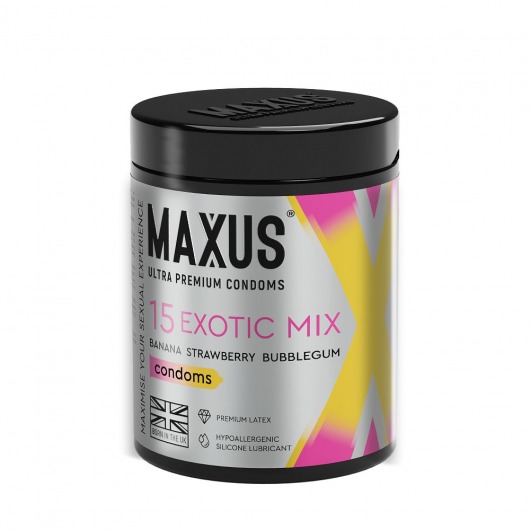 Цветные ароматизированные презервативы MAXUS Exotic Mix - 15 шт. - Maxus - купить с доставкой в Челябинске