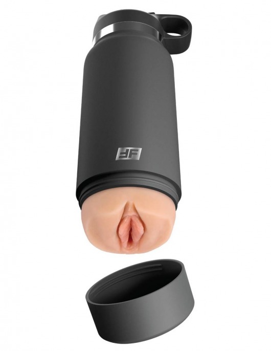 Серый мастурбатор в виде бутылки F*ck Flask - Pipedream - в Челябинске купить с доставкой