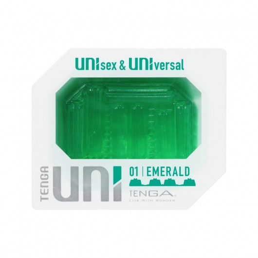 Зеленый мастурбатор-стимулятор Tenga Uni Emerald - Tenga - в Челябинске купить с доставкой