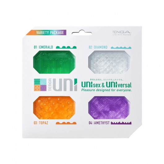 Набор из 4 мастурбаторов-стимуляторов Tenga Uni Variety Pack - Tenga - в Челябинске купить с доставкой