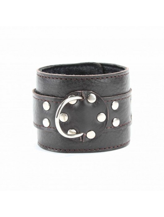 Коричневые оковы из мягкой кожи на металлической цепочке - БДСМ Арсенал - купить с доставкой в Челябинске