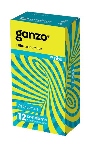 Презервативы с ребристой структурой Ganzo Ribs - 12 шт. - Ganzo - купить с доставкой в Челябинске