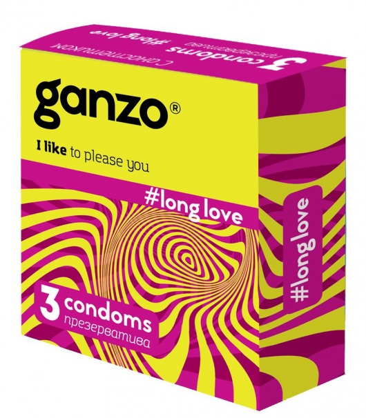 Презервативы с анестетиком для продления удовольствия Ganzo Long Love - 3 шт. - Ganzo - купить с доставкой в Челябинске