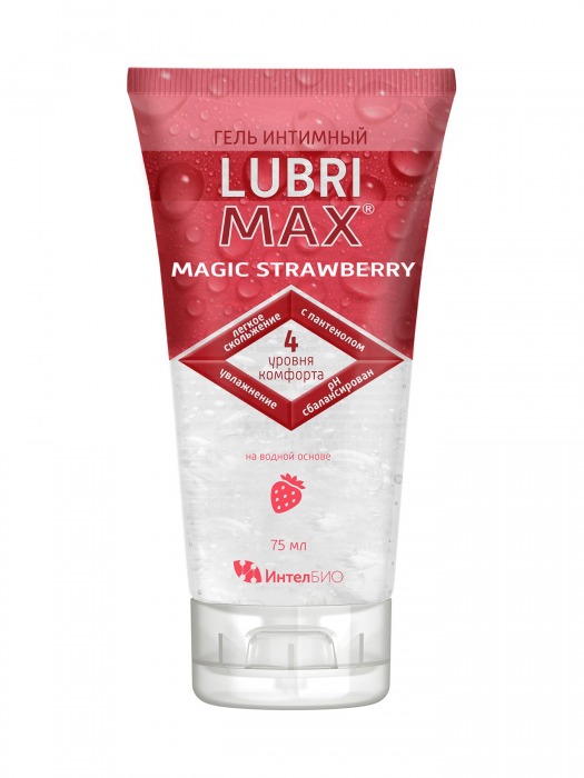 Интимный гель-смазка на водной основе Lubrimax Magic Strawberry - 75 мл. - ИнтелБИО - купить с доставкой в Челябинске