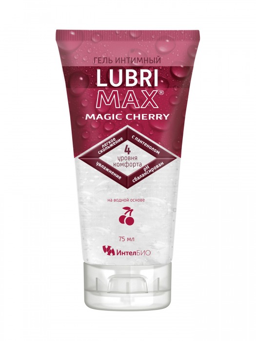 Интимный гель-смазка на водной основе Lubrimax Magic Cherry - 75 мл. - ИнтелБИО - купить с доставкой в Челябинске
