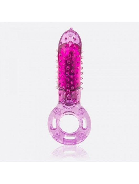 Фиолетовое эрекционное кольцо с вибрацией и пальчиком OYEAH PURPLE - Screaming O - в Челябинске купить с доставкой