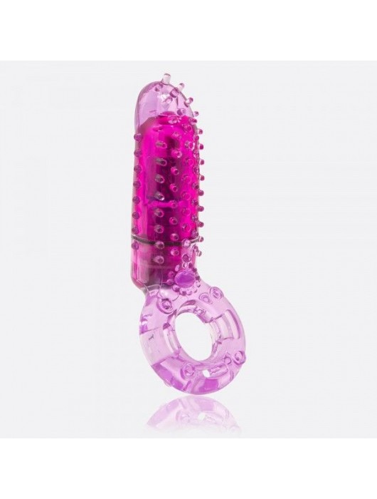 Фиолетовое эрекционное кольцо с вибрацией и пальчиком OYEAH PURPLE - Screaming O - в Челябинске купить с доставкой