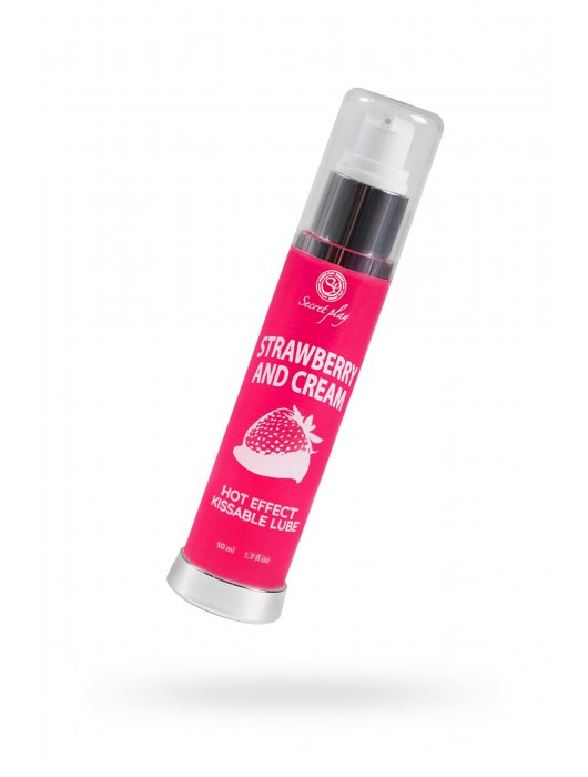 Массажное масло 2-в-1 с разогревающим эффектом и вкусом клубники со сливками - 50 мл. - Secret Play - купить с доставкой в Челябинске