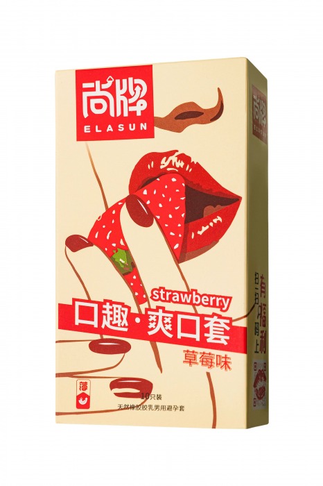 Презервативы Elasun Strawberry с аромато клубники - 10 шт. - Elasun - купить с доставкой в Челябинске