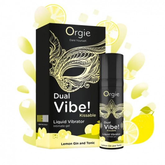 Съедобный жидкий вибратор Dual Vibe! со вкусом лимонного джина с тоником - 15 мл. - ORGIE - купить с доставкой в Челябинске