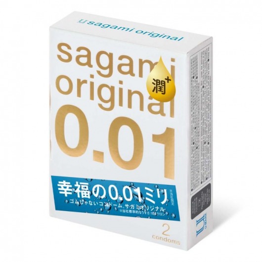 Увлажнённые презервативы Sagami Original 0.01 Extra Lub - 2 шт. - Sagami - купить с доставкой в Челябинске