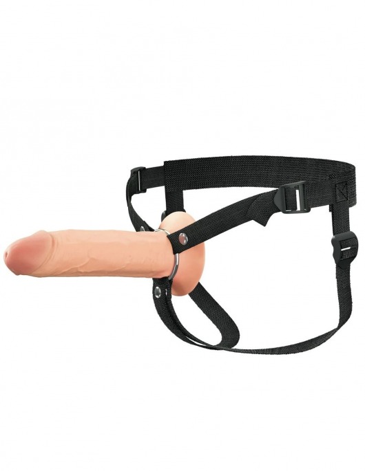 Полый страпон на ремнях 8’’ Hollow Silicone Strap-on - Pipedream - купить с доставкой в Челябинске
