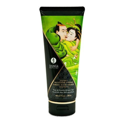 Массажный крем для тела с ароматом груши и зелёного чая Pear   Exotic Green Tea - 200 мл. - Shunga - купить с доставкой в Челябинске