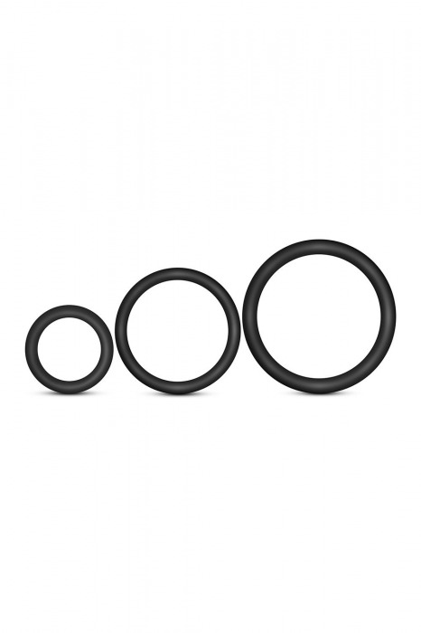Набор из 3 черных эрекционных колец Cock Ring Set - Blush Novelties - в Челябинске купить с доставкой