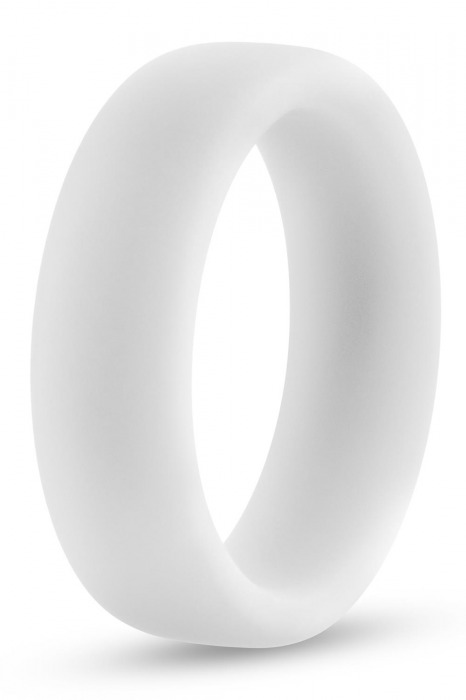 Белое люминесцентное эрекционное кольцо Silicone Glo Cock Ring - Blush Novelties - в Челябинске купить с доставкой