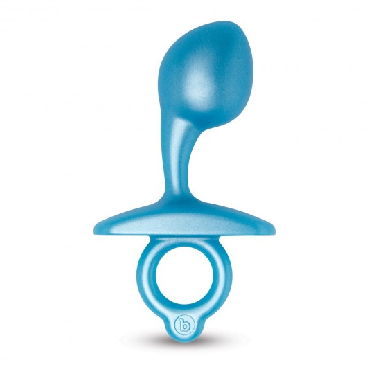 Голубая анальная пробка для массажа простаты Bulb Silicone Prostate Plug - 10,7 см. - b-Vibe - в Челябинске купить с доставкой