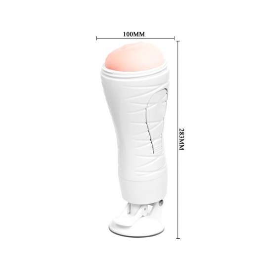 Мастурбатор-вагина Flora White с присоской и 12 режимами вибрации - Baile - в Челябинске купить с доставкой