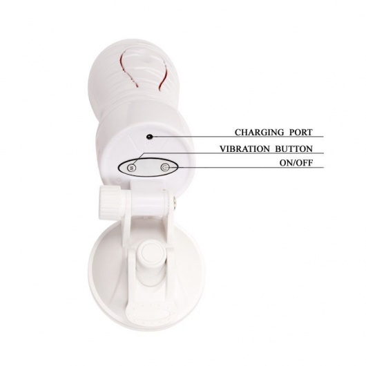 Мастурбатор-вагина Flora White с присоской и 12 режимами вибрации - Baile - в Челябинске купить с доставкой