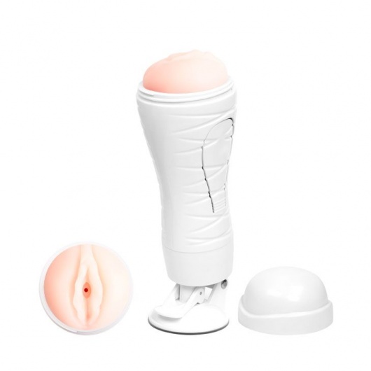 Мастурбатор-вагина Flora White с присоской и 12 режимами вибрации - Baile - в Челябинске купить с доставкой