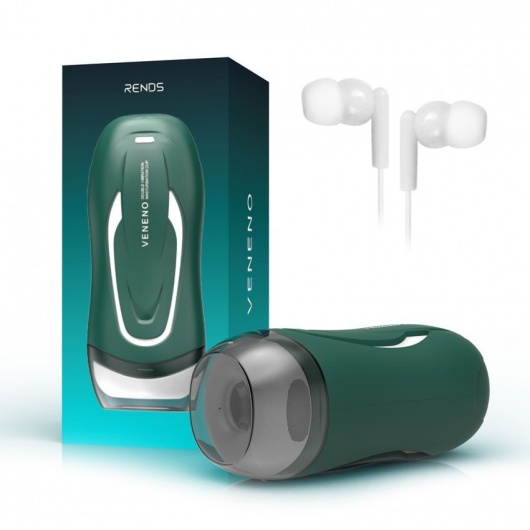 Зеленый вибромастурбатор с голосовым сопровождением Veneno - Rends - в Челябинске купить с доставкой