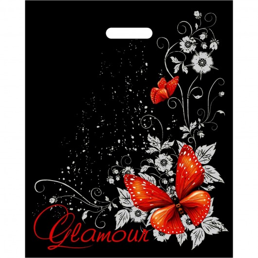 Черный пакет Glamour с вырубной ручкой (38х47 см) - Сима-Ленд - купить с доставкой в Челябинске