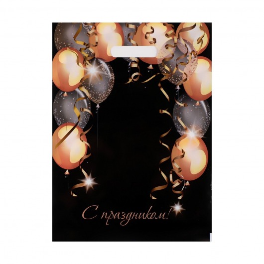 Пакет с вырубной ручкой и принтом в виде шариков (30х40 см) - Сима-Ленд - купить с доставкой в Челябинске