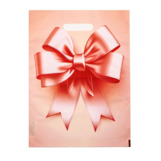Пакет с принтом в виде банта с вырубной ручкой (30х40 см) - Сима-Ленд - купить с доставкой в Челябинске