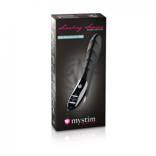 Вибратор с электростимуляцией Sizzling Simon Black Edition - 27 см. - MyStim - купить с доставкой в Челябинске