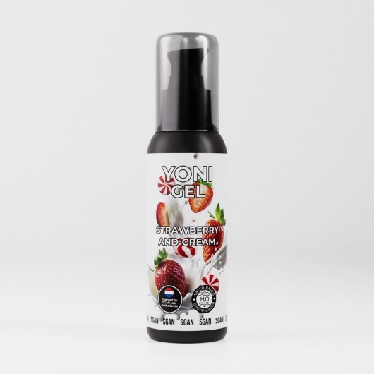 Лубрикант для орального секса SGAN со вкусом клубники со сливками - 100 мл. - SGAN - купить с доставкой в Челябинске