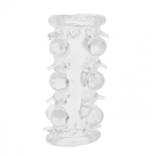 Прозрачная насадка на пенис с шипами и бугорками JELLY JOY LUST CLUSTER CLEAR - Dream Toys - в Челябинске купить с доставкой