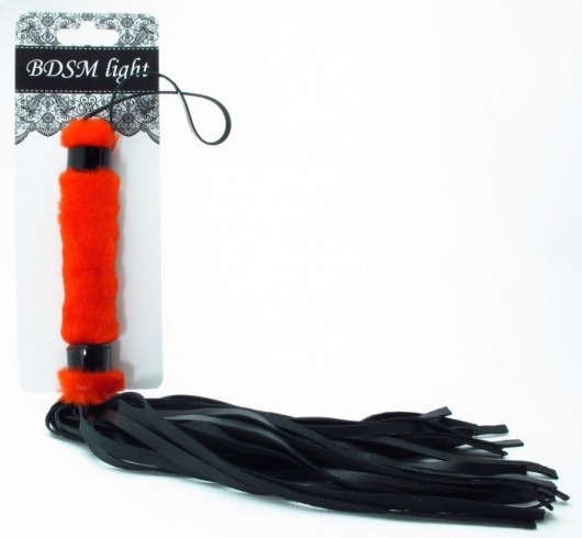 Нежная плеть с красным мехом BDSM Light - 43 см. - БДСМ Арсенал - купить с доставкой в Челябинске
