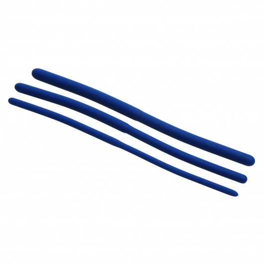 Набор из 3 синих силиконовых уретральных расширителей Invasion Silicone Urethral Sound Trainer Set - XR Brands - купить с доставкой в Челябинске