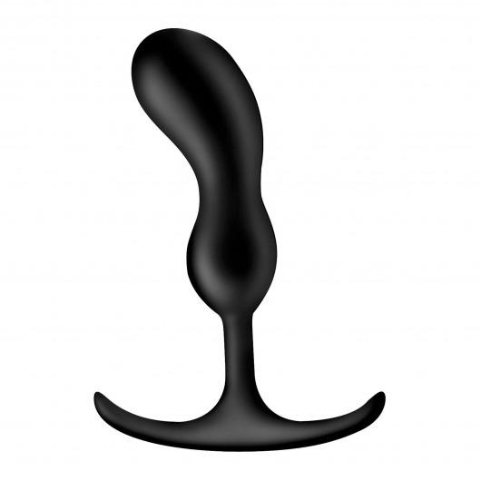 Черный массажер простаты с утяжелителями Premium Silicone Weighted Prostate Plug Medium - 16,3 см. - XR Brands - в Челябинске купить с доставкой