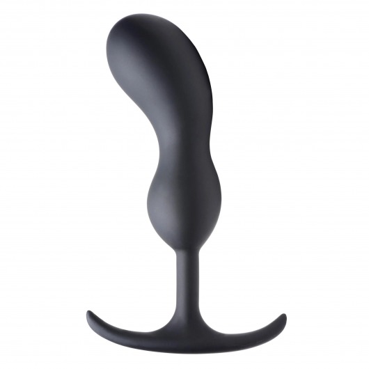 Черный массажер простаты с утяжелителями Premium Silicone Weighted Prostate Plug Large - 18,8 см. - XR Brands - в Челябинске купить с доставкой