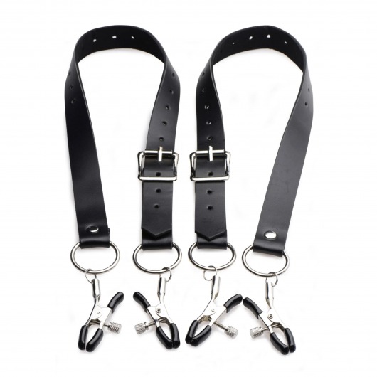 Ремни с зажимами для половых губ Spread Labia Spreader Straps with Clamps - XR Brands - купить с доставкой в Челябинске