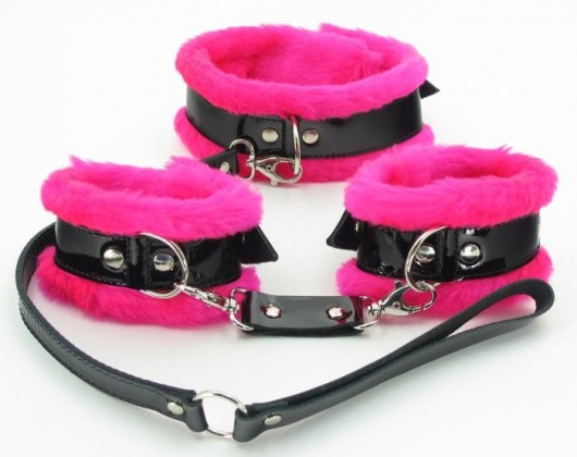 Набор с розовым мехом BDSM Light - БДСМ Арсенал - купить с доставкой в Челябинске