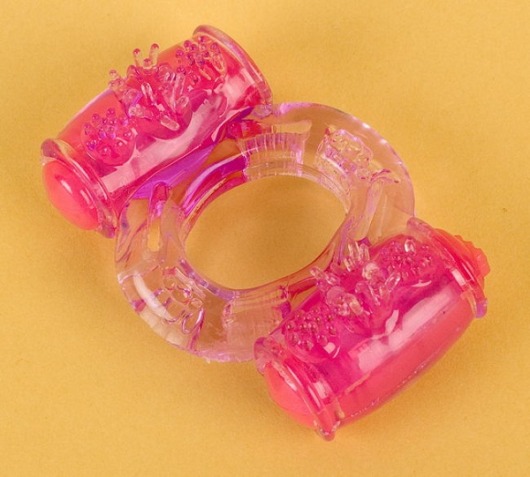 Фиолетовое виброкольцо с двумя вибропульками - Toyfa Basic - в Челябинске купить с доставкой