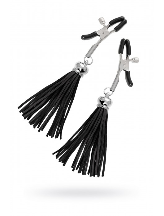 Зажимы на соски «Прищепки» с черными кисточками из замши - Pecado - купить с доставкой в Челябинске