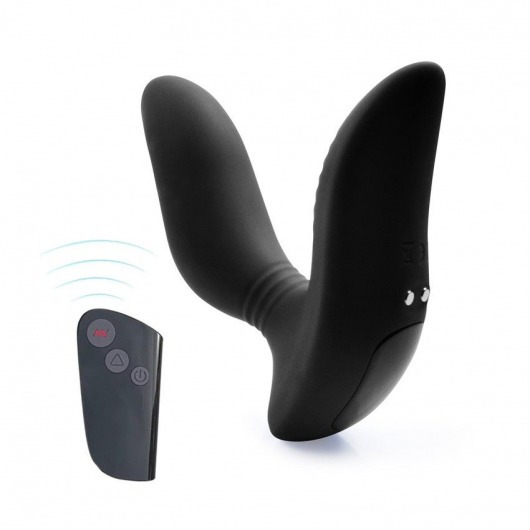 Черный вибромассажер простаты 3,5’’ Remote Control Curve P-spot Massager - 12 см. - Erokay - в Челябинске купить с доставкой