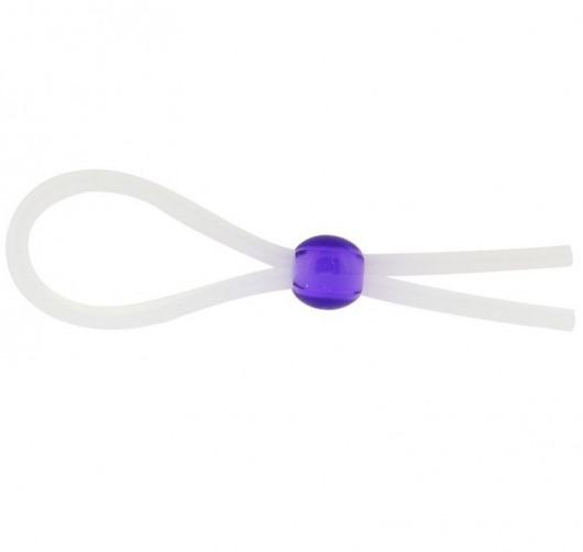 Прозрачное лассо с фиолетовой бусиной SILICONE COCK RING WITH BEAD LAVENDER - NMC - в Челябинске купить с доставкой