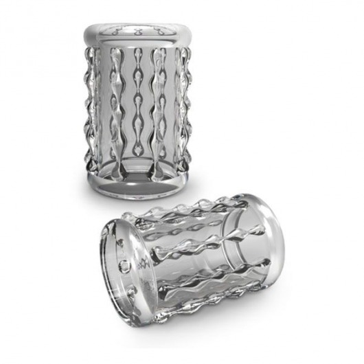 Прозрачная насадка с бороздками STAY HARD COCK SLEEVE 04 CLEAR - Blush Novelties - в Челябинске купить с доставкой