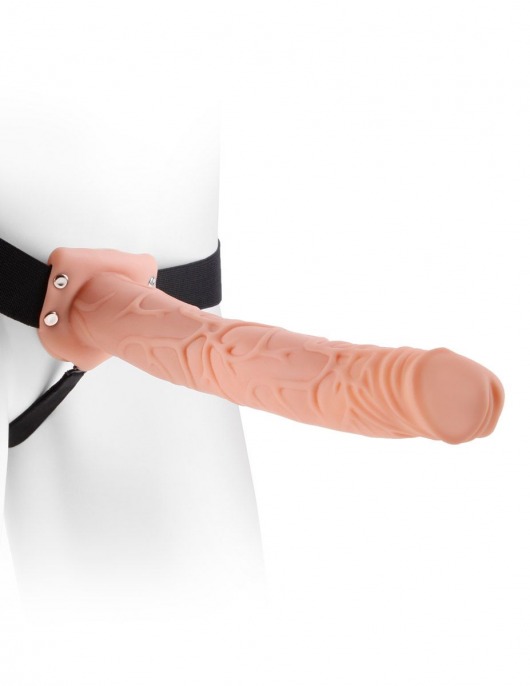 Фаллопротез телесного цвета Hollow Strap-On - 29 см. - Pipedream - купить с доставкой в Челябинске
